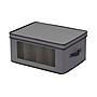 Household Essentials 38.12 Quart Wine Glass Storage Box with Lid, Fabric, Gray (52542-1)~#|#~8C7F37A9-FA81-41DA-AEE7808F6309E271_sc7