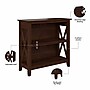 Bush Furniture Key West 30"H 2-Shelf Bookcase with Adjustable Shelf, Bing Cherry (KWB124BC-03)~#|#~8CB6BD13-140B-4675-BD967E651A27C7F0_sc7