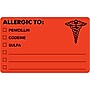 Tabbies "ALLERGIC TO:" Medical Labels, 2 1/2" x 4", Fluorescent Red, 100/Roll (TAB00488)~#|#~8CD6FA45-97AB-4648-BBE2A319DC613607_sc7