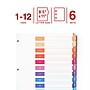 Staples Customizable Table of Contents Numeric Dividers, 12-Tabs, Multicolor, 6 Sets (ST62974)~#|#~8CF2AAB5-9C64-4898-95F13B967724E910_sc7