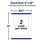 Avery Postcards, Matte White, 4" x 6", Laser, 100/Pack (5389)~#|#~8CFA9439-388F-4A3E-A969A0DD796AC156_sc7
