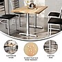 Flash Furniture Bennett Wooden Commercial Indoor Table, 48" x 30", Natural Top/Silver Base (GSF3048NTT0522S)~#|#~8E25A5CB-DD1F-4319-9248D4CB3B3DFB60_sc7