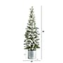 Nearly Natural Flocked Christmas Artificial Pine Tree in Tin Planter, 3' (T1501)~#|#~8EAB80C9-EE71-4275-82846C4645E91999_sc7
