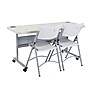 National Public Seating BPFT Series 24"W x 60"D Foldable Rectangular Training Table, Plastic, With Wheels, Speckled Grey~#|#~8EF3BEB6-9D2D-429D-A2B01D57EF60029D_sc7