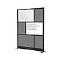 Luxor Workflow Series 6-Panel Freestanding Modular Room Divider System Starter Wall with Whiteboard, 70"H x 53"W, Black/Gray~#|#~8F329496-F0BC-40E3-AA017BDD9DC66F23_sc7