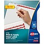 Avery Index Maker Plastic Dividers with Print & Apply Label Sheets, 5 Tabs, Frosted White, 5 Sets/Pack (12450)~#|#~8FFA1594-2994-4C6B-B4AFBBAC7BE2F9BE_sc7