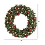 Nearly Natural 4' Oversized Pre-Lit Frosted Holiday Christmas Wreath with Ornaments and 40 LED Globe Lights (W1275)~#|#~9011EC24-5A3F-496B-8B2DE0B5D1174F3D_sc7