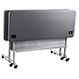 National Public Seating BPFT Series 24"W x 60"D Foldable Rectangular Training Table, Plastic, With Wheels, Charcoal~#|#~9075266D-7312-4D42-B7239D90457E4B35_sc7
