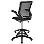 Flash Furniture Nylon Drafting Chair with Footrest and Lumbar Support, Black (BL-ZP-8805D-BK-GG)~#|#~90B82F5C-0007-423D-9DEB69D01B919C78_sc7