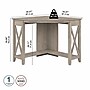 Bush Furniture Key West 34"W Small Corner Desk, Washed Gray (KWD134WG-03)~#|#~90DC796D-4906-4DD1-968761F5C1985A32_sc7