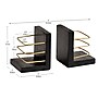 Mind Reader Wood Decorative Basket Book Ends, 5", Black/Gold (BOOKBASK2-BLK)~#|#~90FD9665-3ACD-4945-8981159F2521D90E_sc7
