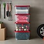 Iris Holiday Medium Stackable Plastic Storage Box, 10.5" x 14.4" x 18.5", 32 Qt., Clear/Red, 4/Pack (500532)~#|#~911F2CEF-B946-4DE0-9D836194BFE66491_sc7