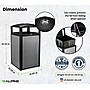 Alpine Industries Steel Outdoor Commercial Trash Can with Ashtray Lid, 40 Gallon, Silver (472-40-SIL)~#|#~912C2C1B-0E03-4F57-9A75D2477B5631A4_sc7