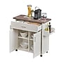 Techni Home Deluxe Mobile Kitchen Island Cart with Water Resistant Top, Storage Cabinets with Adjustable Shelves, and Spice Rack~#|#~916D4F8B-D2EA-44E7-9065BEFB94442974_sc7