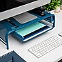 Mind Reader Monitor Stand with Paper Tray, Metal, Turquoise (MESHMONSTA-TUR)~#|#~920D16A9-A611-4B2E-B2E42C41457B035A_sc7
