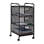 Mind Reader 3-Removable Drawer Multi-Purpose Rolling Storage Cart with Wheels, Metal, Black (3VERTM-BLK)~#|#~924C33BA-E446-4BDA-93E59DDC953D8C28_sc7