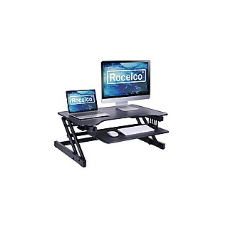 WINAZ Small Portable Treadmill Walking Pad Desk On Wheels, 32 Inch White Adjustable Height Mobile Rolling Standing Teacher Desks, Couch Sofa Side Laptop Stand Up Table For Bedroom, White