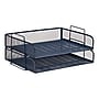 Staples Metal Mesh Side Loading Stackable Letter Tray, Letter Size, Navy Blue, 2/Pack (ST63840)~#|#~92506D2E-3588-47D1-9206D84C49AE352B_sc7