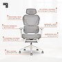 Sharper Image S-850 Heated Ergonomic Mesh Swivel Executive Massage Chair with Footrest, Light Gray/White (60106-LGRYWHT)~#|#~92A8CEB8-9B60-4C80-AF6AE99FB53595D5_sc7