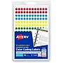 Avery Hand Written Color Coding Labels, 1/4" Dia., Assorted Colors, 192 Labels/Sheet, 4 Sheets/Pack (5795)~#|#~92C052DB-F549-47B5-867D78022EAD943C_sc7