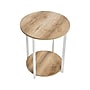 Household Essentials Jamestown 20"Dia. Laminate Round End Table, Coastal Oak/White (8227-1)~#|#~93409504-DC07-4987-B1144B51FA651C5E_sc7