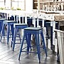 Flash Furniture Kai Indoor-Outdoor Backless Counter Height Stool, Blue with Teal-Blue Seat (CH3132024BLPL2C)~#|#~93E4E99C-FD83-43C0-A2A40BBAAF6100CA_sc7