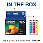 Epson T126 Cyan/Magenta/Yellow High Yield Ink Cartridge, 3/Pack  (T126520-S)~#|#~93FDB402-F242-4D6E-B000E5AE6C334EA4_sc7