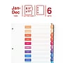 Staples Customizable Table of Contents Monthly Dividers, 12 Tabs, Multicolor, Printable Paper Design, Letter Size, 6 Sets~#|#~941B3C4C-1CAA-4365-933D70AF0404D88F_sc7