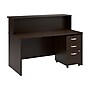 Bush Business Furniture Arrive 60"W Reception Desk with Shelf and Mobile File Cabinet, Mocha Cherry (ARV002MR)~#|#~95261530-A4AD-46CA-B446E6D142CE2DD7_sc7