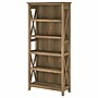 Bush Furniture Key West 66"H 5-Shelf Bookcase with Adjustable Shelves, Reclaimed Pine Laminated Wood (KWB132RCP-03)~#|#~95382030-6033-4F69-AED1DB7A92D459ED_sc7