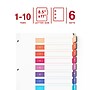 Staples Customizable Table of Contents Numeric Dividers, 10-Tabs, 6 Sets, Multicolor (ST62970)~#|#~9556A968-22FD-401A-AA7488FC091A6581_sc7