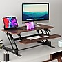 Mount-It! 38"W Rectangular Adjustable Mixed Materials Standing Desk Converter, Dark Walnut Woodgrain (MI-15006)~#|#~95963D78-C501-46CA-B1511274B954D0C7_sc7