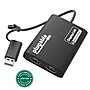 Plugable 4K USB 3.0 & USB-C to DisplayPort and HDMI Dual Monitor Adapter, Male to Female, Black (USBC-6950U)~#|#~95AD1022-00B7-4E57-A5BF9CA91A33CDE4_sc7