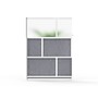 Luxor Modular Room Divider Add-On Wall, 70"H x 53"W, Gray/Frosted PET/Acrylic (MW-5370-XFCG)~#|#~95B429B7-6126-486F-B784C809D75731BD_sc7