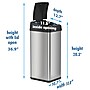 iTouchless Stainless Steel Sensor Trash Can with Wide Lid Opening and AbsorbX Odor Control System, 13 Gal., Silver (IT13MX)~#|#~95C7C280-1F5D-4A8B-9F7C1E4047DF351D_sc7