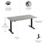Bush Business Furniture Move 60 Series 60"W Electric Height Adjustable Standing Desk, Platinum Gray/Black (M6S6030PGBK)~#|#~95DD846C-7528-4548-9D637217C00D20E3_sc7