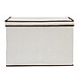 Household Essentials Large Stackable Folding Fabric Wide KD Storage Box With Lid, 12" x 18.5"x 15", 57.7 Qt., Cream (521-1)~#|#~95EE7353-4FCB-4B29-B66D76363EB9CB4B_sc7