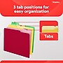 Staples Colored File Folders, Letter Size, 3‑Tab Top‑Tab Design, Durable 10.5‑Point Paper Stock, 100/Pack~#|#~97122691-15B0-4DDF-86DC6CE76B28381E_sc7