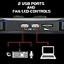 Enhance Cryogen 5 Adjustable Laptop Cooling Pad Stand, 1 Fan, 2 USB Ports, Black (ENGXC50100BLWS)~#|#~9719D47B-8914-4A80-B72C950B7253D4ED_sc7