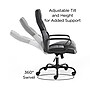 Staples Emerge Vector Luxura Faux Leather Gaming Chair, Black & Gray (61108)~#|#~971F8E7B-10A1-4A41-89CC6EFFB1DA8BA2_sc7