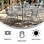 Flash Furniture Lila Indoor-Outdoor Table Set with 4 Slat Back Chairs, 27.5", Aluminum (TLH28SQ017BCHR4)~#|#~974BC6DF-45A5-4C02-A677AF6A688BD49F_sc7