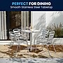 Flash Furniture Lila Indoor-Outdoor Table Set with 4 Slat Back Chairs, 27.5", Aluminum (TLH28SQ017BCHR4)~#|#~97564EF3-9F88-436C-BF4D4D76C1E363FB_sc7