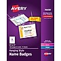 Avery Hanging Style Laser/Inkjet Name Badge Kit, 3" x 4", Clear Holders with White Inserts, 100/Box (74459)~#|#~97B3F513-7A12-4440-A938BB1E47CC7CB7_sc7