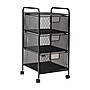 Mind Reader 3-Removable Drawer Mobile Desk and Bathroom Storage Cart with Wheels, Metal, Black (3VERTM-BLK)~#|#~97DBA218-6E6D-411A-9827C11CD8343599_sc7