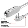 Staples TECH 25' Extension Cord, 3-Outlet, 16 AWG, Gray, 2/Pack (ST62346)~#|#~97F4A6C7-8966-4B85-B634E31B496CDB57_sc7