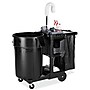Rubbermaid Executive Janitor Cleaning Cart, 3 Shelf, 8", 4" Caster, 21.8" x 46" x 38", Black~#|#~98B48B26-0B41-418E-B8281756F1C1D3A6_sc7
