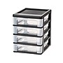 Iris 4-Drawer Desktop Unit, Black/Clear (586015)~#|#~98E6FCAC-F33B-47C0-B7DC1C97352E4E6D_sc7