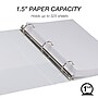 Samsill Earth's Choice Plant-Based Durable  1.5" View Binder, 3-Ring ,Made in USA, White (18957)~#|#~98E8B771-48B8-48D2-A732D22745B926AE_sc7