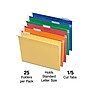 Staples® Heavy Duty Bright Colored Hanging File Folders, 1/5-Cut Tab, Letter Size, Assorted Colors, 25/Box (ST875411-CC)~#|#~98F3C7BF-7A84-410E-B6A0BD3E85E31D48_sc7
