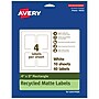 Avery EcoFriendly Laser/Inkjet Rectangle Multipurpose Labels, 4" x 3", White, 40/Pack (94252)~#|#~98FBD4A9-CBD0-45A7-B08CDA0D18B9B08E_sc7